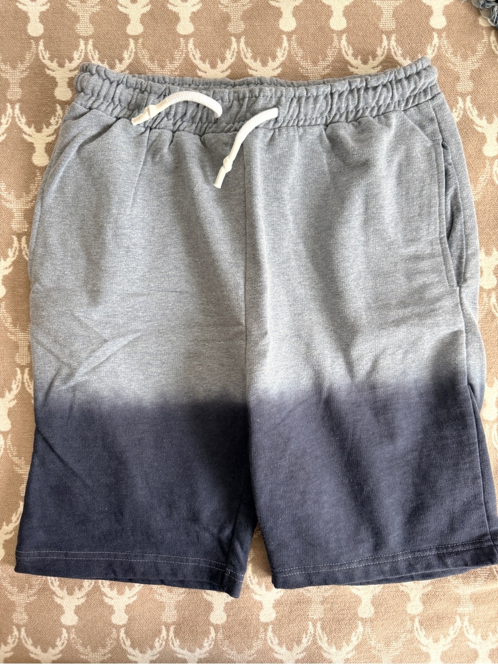 Boys Gray to Navy Dip-Dye Drawstring Shorts